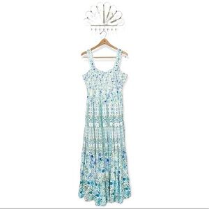 Rococo Sand Blue Multi Maxi Floral Dress